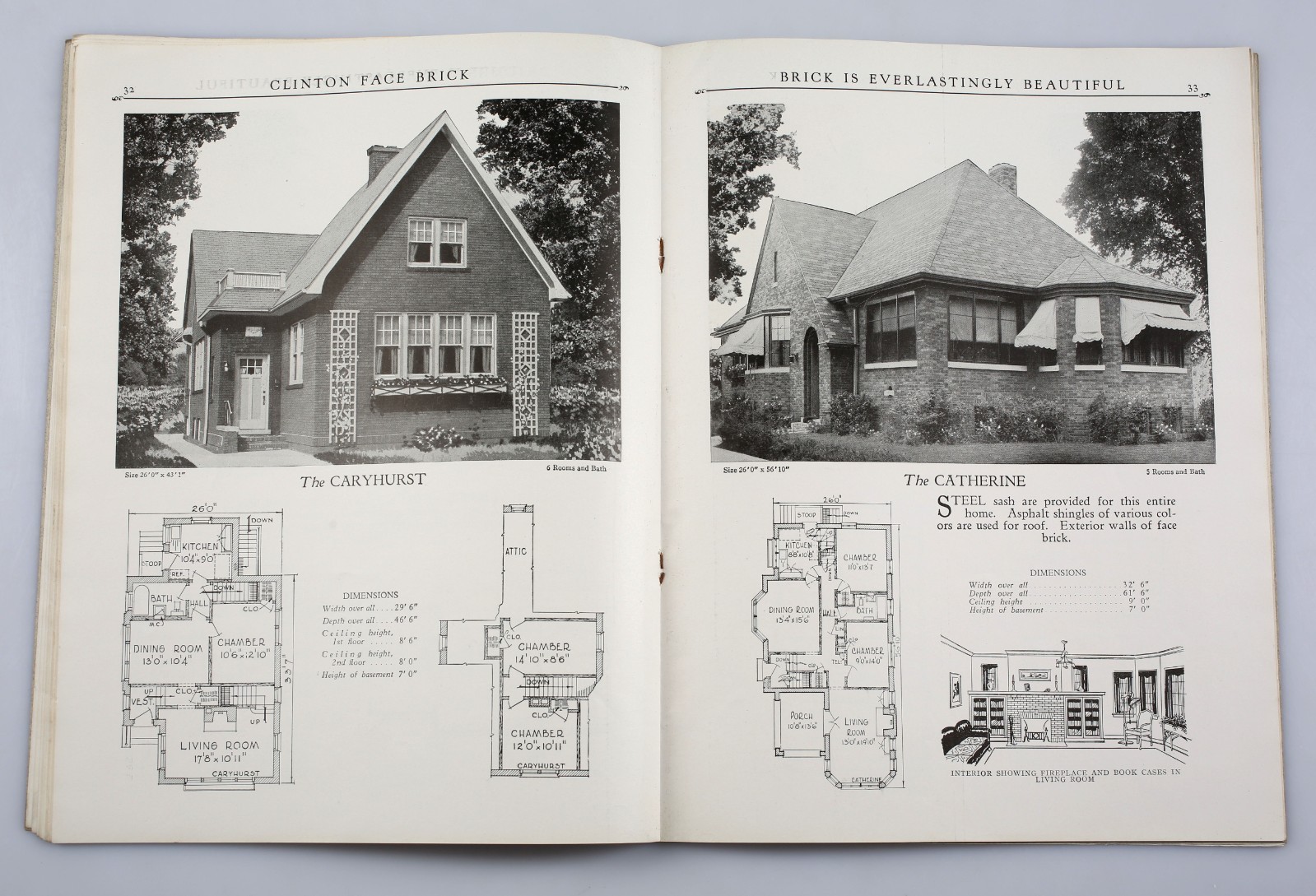 Vintage Beauty in Brick Home House Plans Catalog circa 1920s Clinton Face Brick