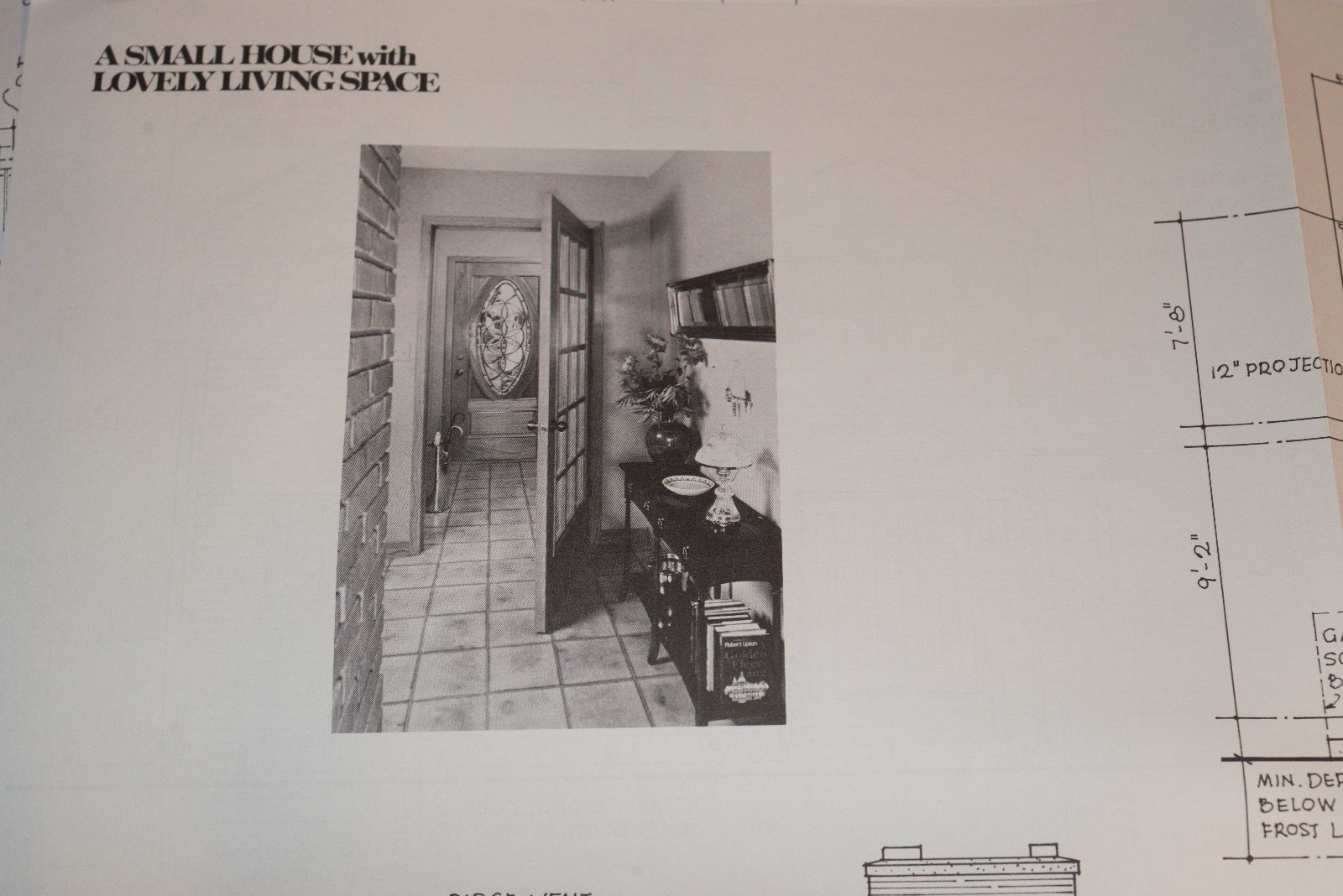 Vintage Women’s Day House Plans, Blue Print, A Small House WD Award Winner, 1982