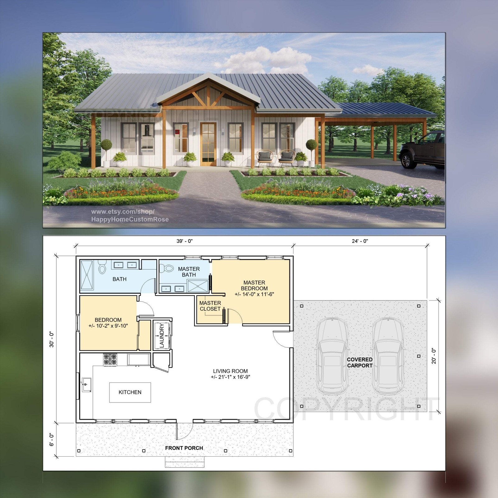 Idyllic Living Affordable Barndominium House Plans – Open Plan Design – 2 Bed 2