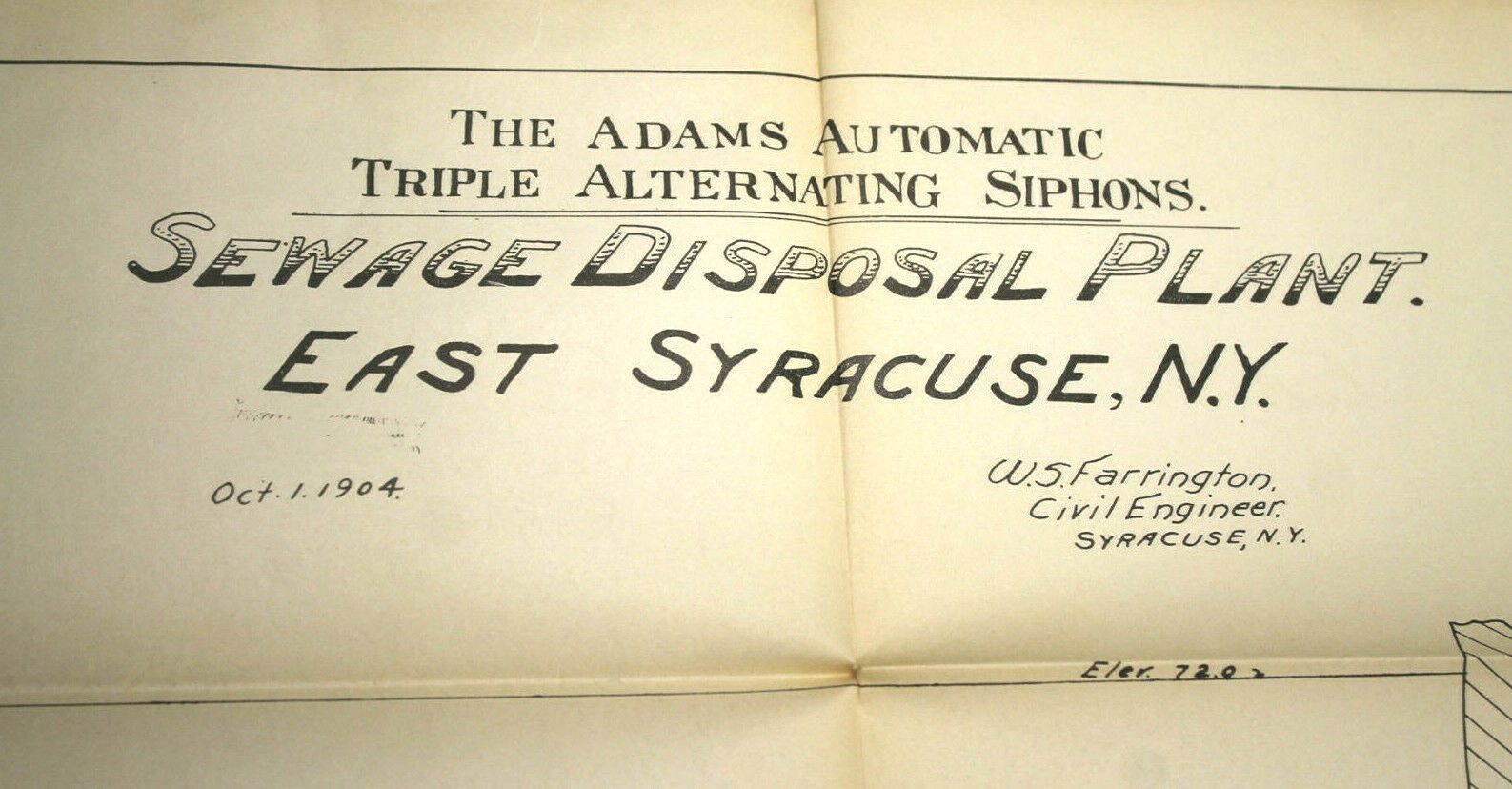 4pc 1904 East Syracuse NY 1 inch=200 Ft Maps of Proposed Sewage Disposal Plant
