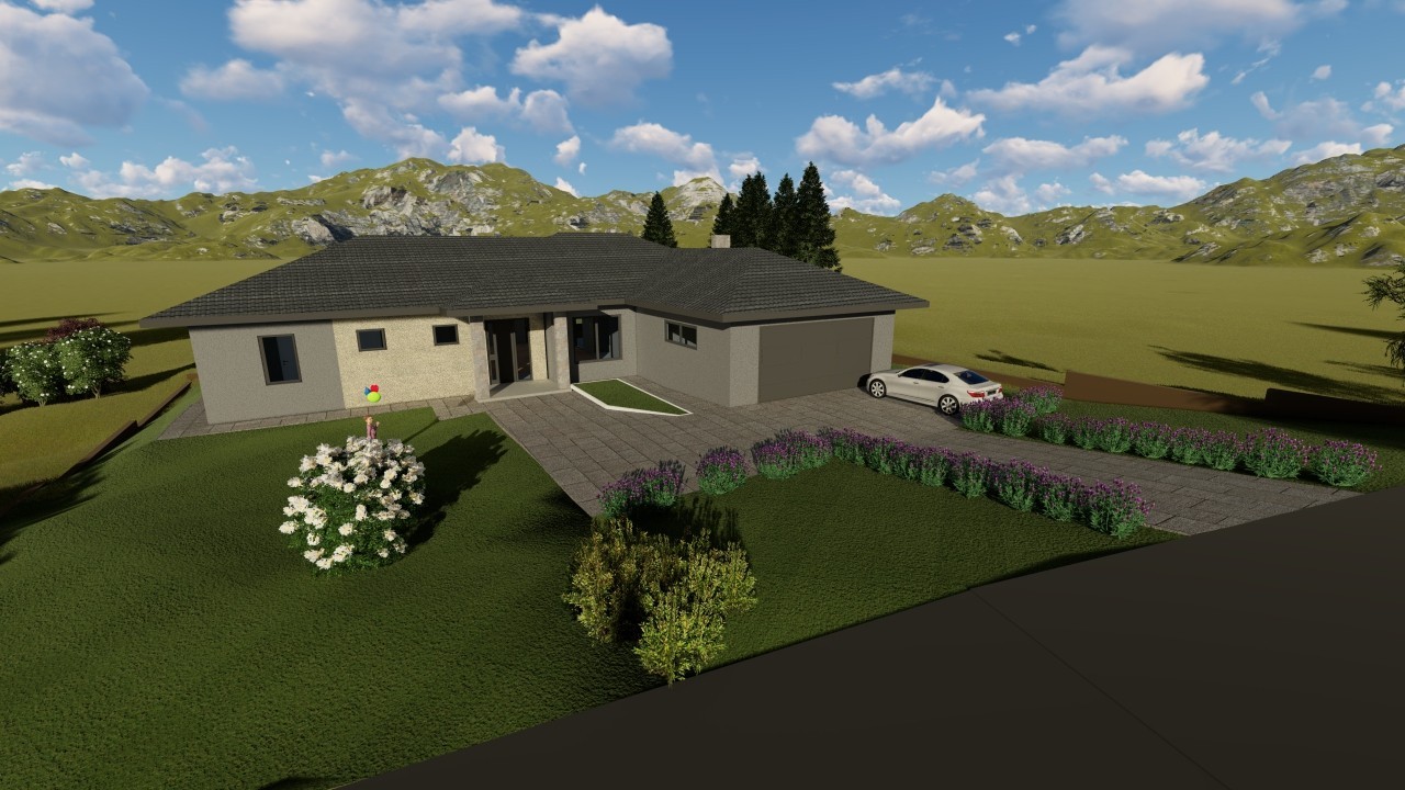 Modern 3 Bedroom 1.5 Bathroom House Floor Plans Blueprints CAD, 1953SQFT/181.4m2