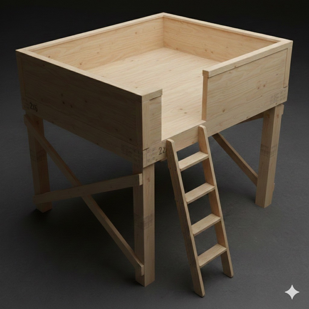 DIY 8ft x 7ft Loft Bed /Storage Platform Plans – Lightweight Space-Saving Design