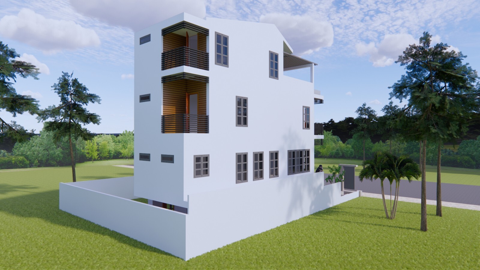14×45 Feet Small House 4.2×14 Meter 4 Bed 5 Baths Shed Roof PDF (A4 Hard Copy)