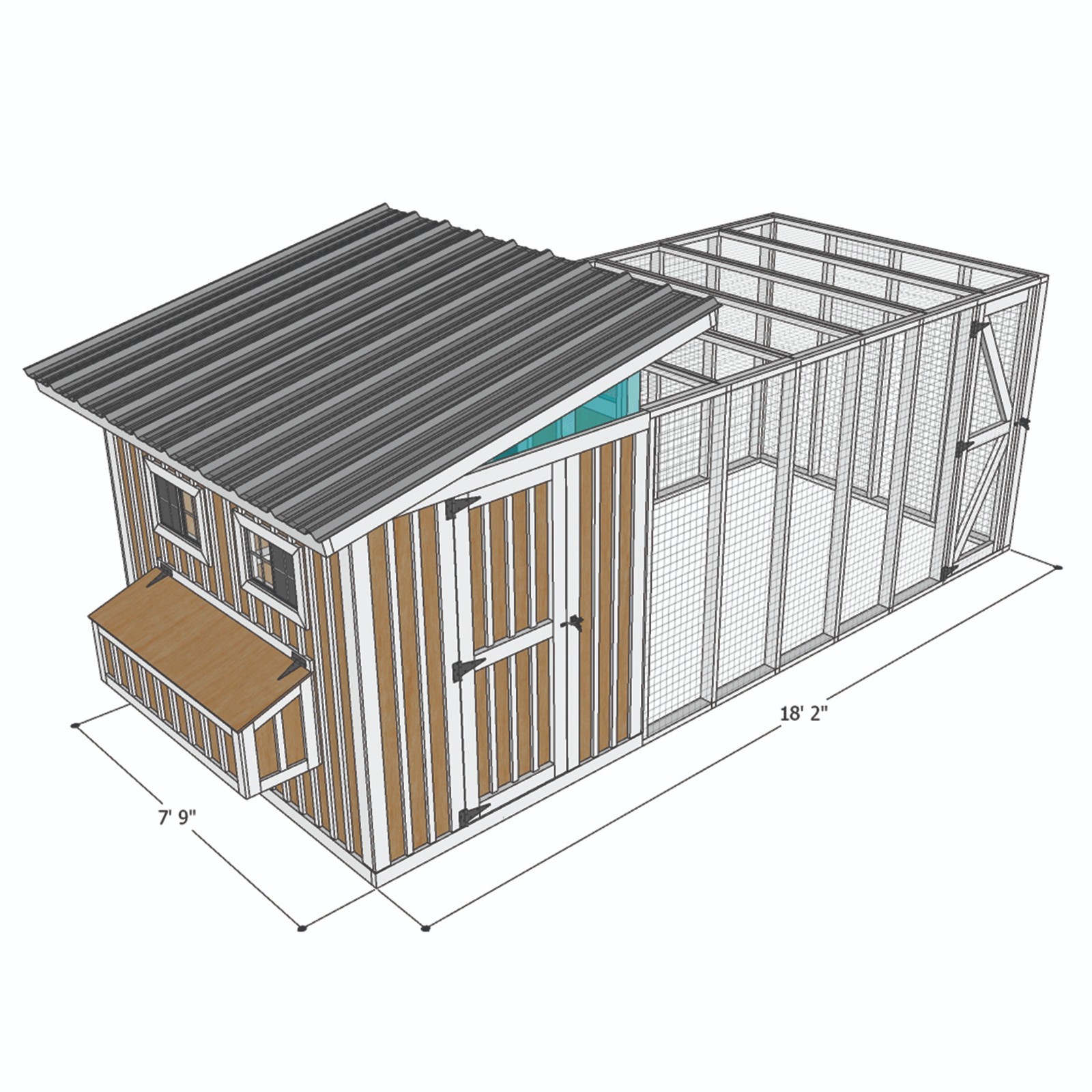 8×18 chicken coop building plans – Digital Download – No physical item