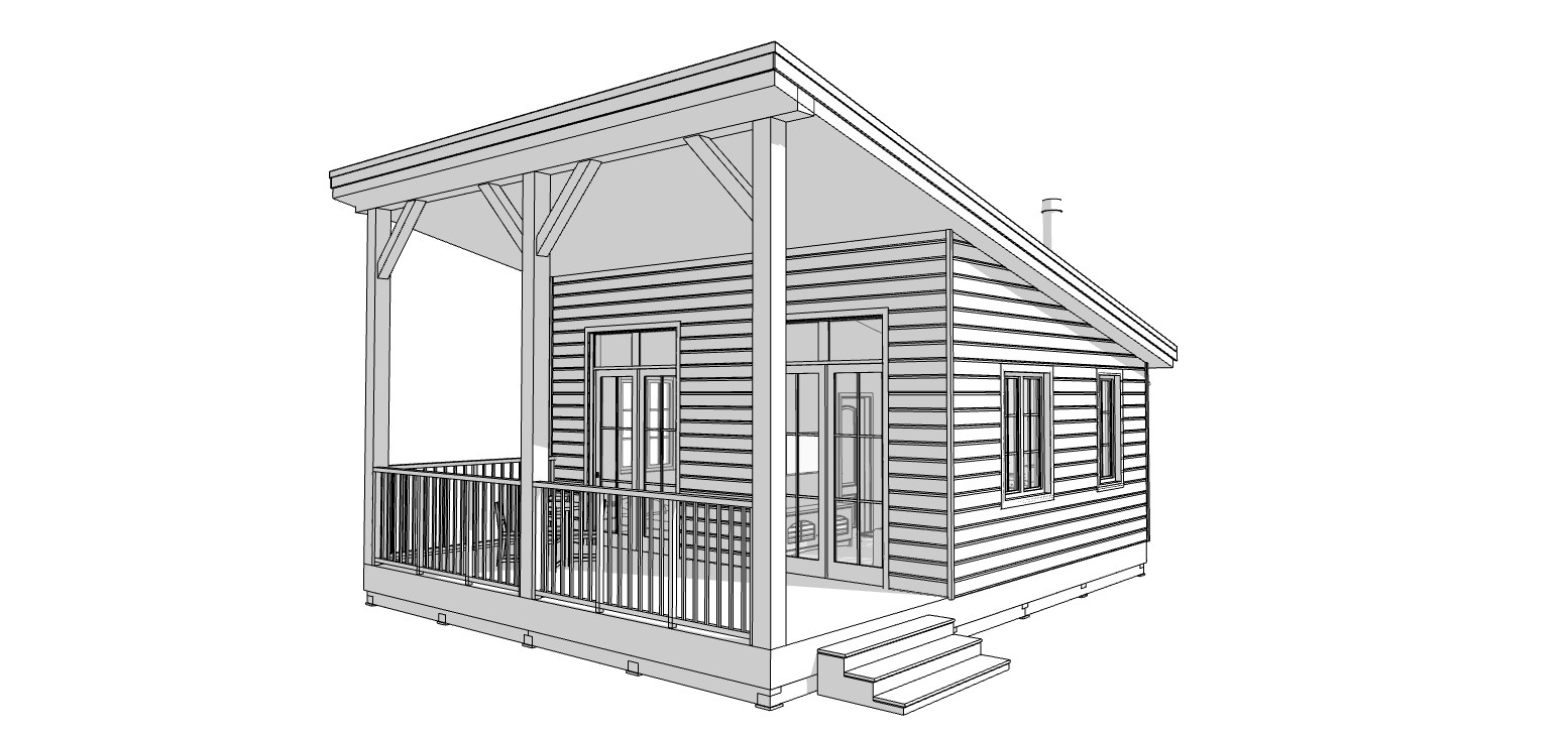 Cozy Charming Tiny House 1 Bed, 1 Bath Architectural Build Plans PDF Download