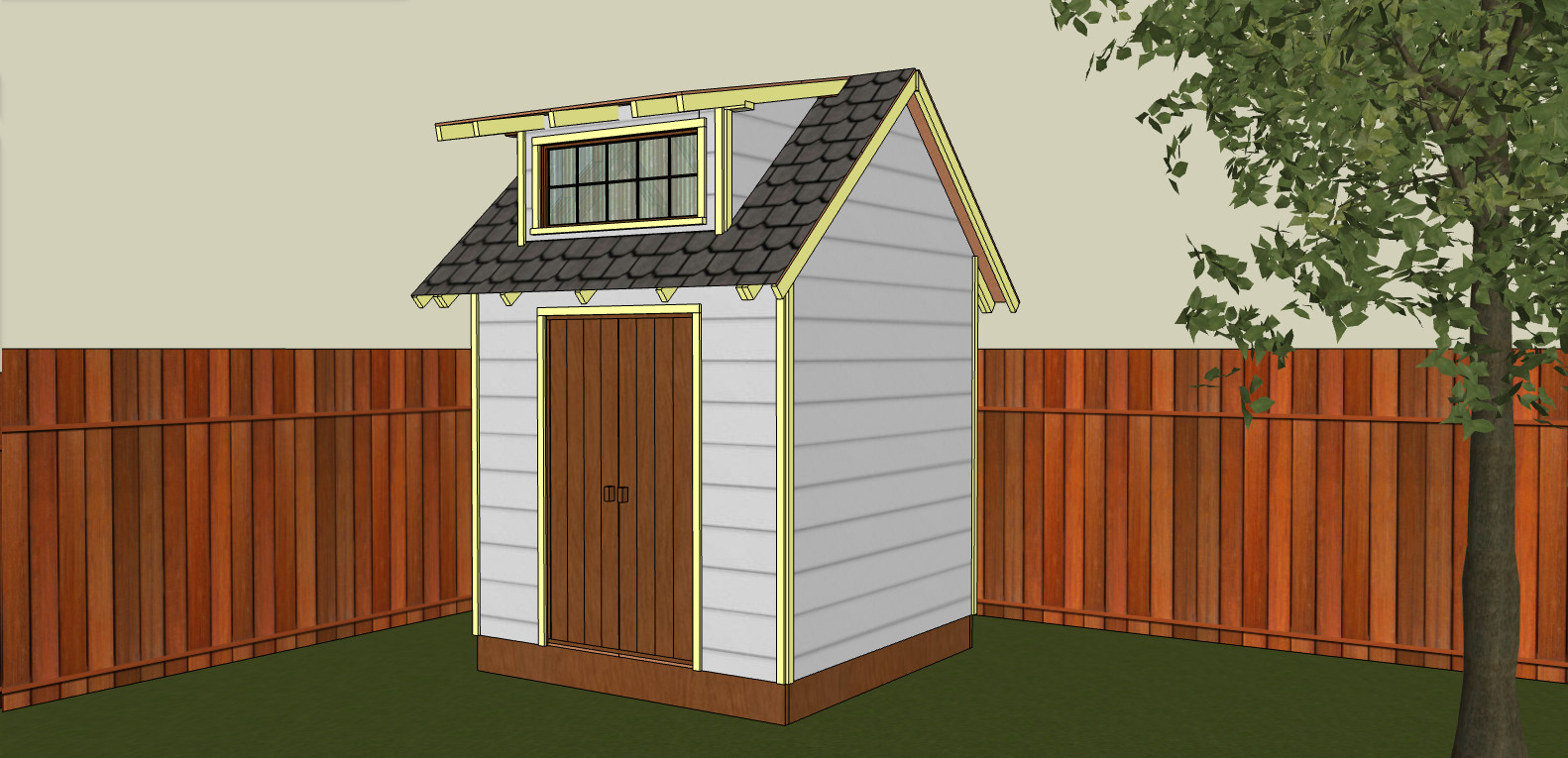 8 x 8 ft Garden/Tool Shed with Eave Build Plans Blueprints, Lumber List -PDF