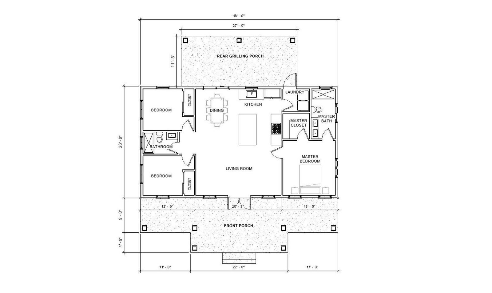 Cozy Cedar Springs Custom House Design – Modern Ranch Farmhouse 1200 Square Feet