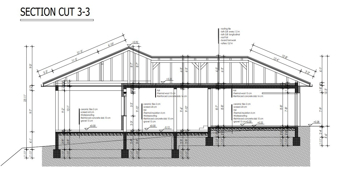 Modern 3 Bedroom 1.5 Bathroom House Floor Plans Blueprints CAD, 1953SQFT/181.4m2