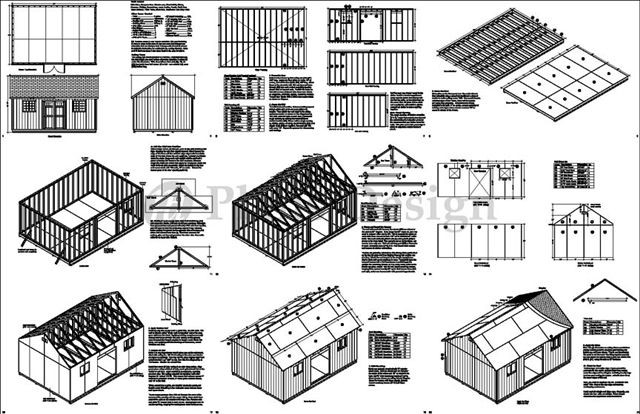 How to build 14′ x 20′ Gable Roof Storage Shed #D1420G, Material List Included