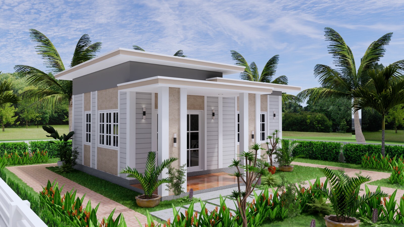 Small Granny Plans 7×7 Meter 23×23 Feet 1 Bed 1 Bath Flat Roof PDF A4 Hard Copy