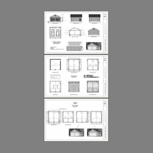 24×24 2-Car Garage — 576 sqft — 9ft Walls — PDF Floor Plan — Model 1