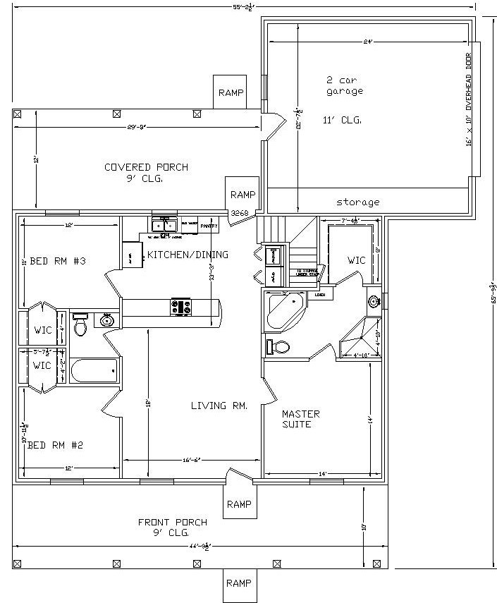 Blanche_1415G-2 Logs, 3 bed / 2 bath , 2 car garage, future upstairs, PDF