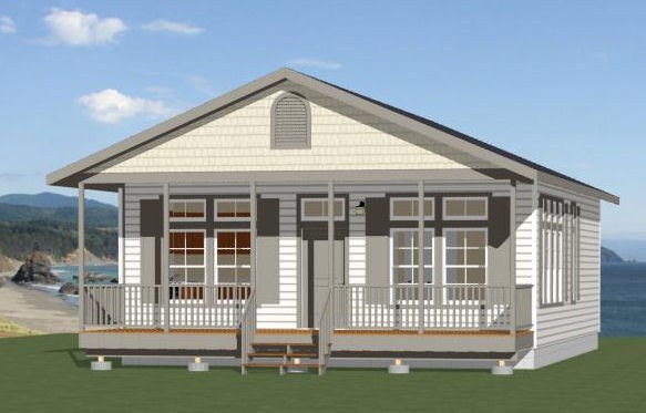 28×36 House — 3 Bedroom 2 Bath — 1,008 sq ft — PDF Floor Plan — Model 1P