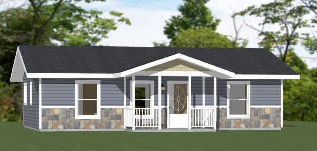 36×24 House — 1 Bedroom 1 Bath — 864 sq ft — PDF Floor Plan — Model 1A