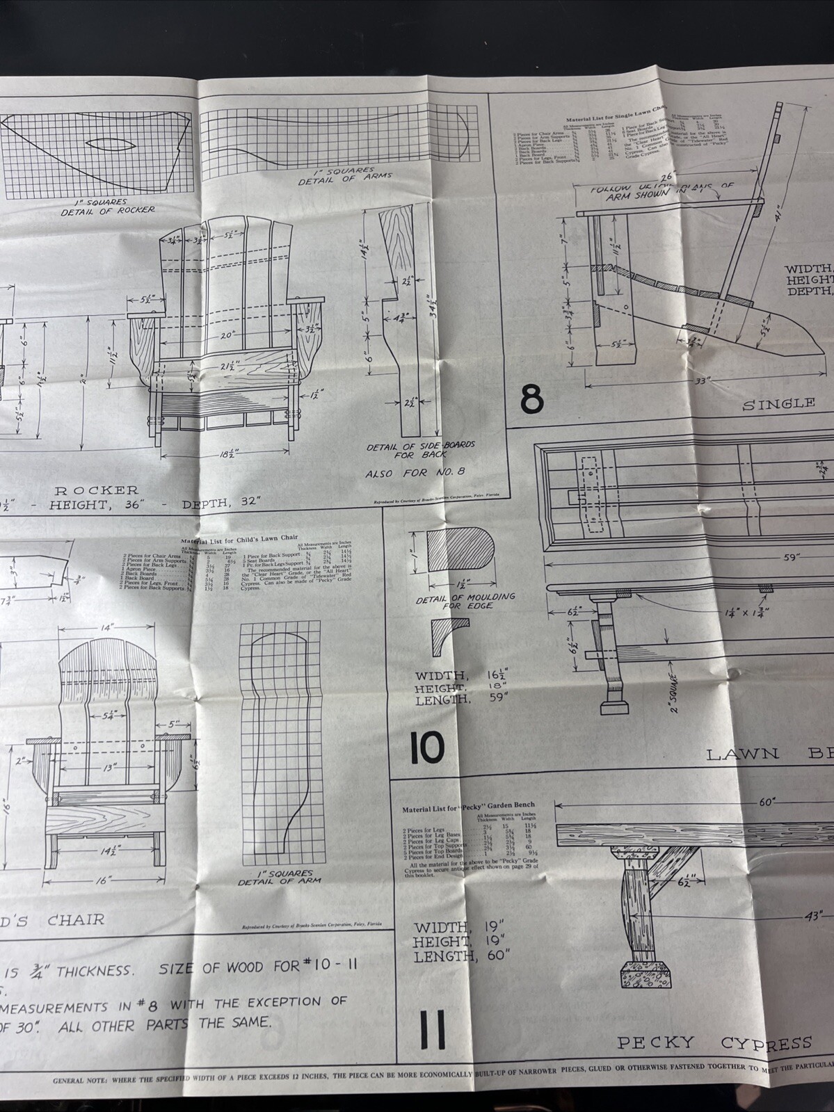 VTG Southern Cypress Furniture Plans Blueprints Desks Chairs Tables
