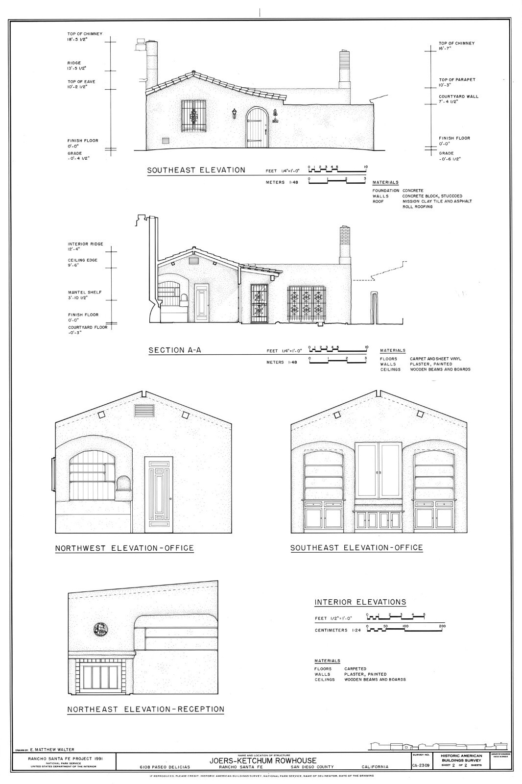 Mediterranean style patio home, courtyard floor plan, architectural blueprints