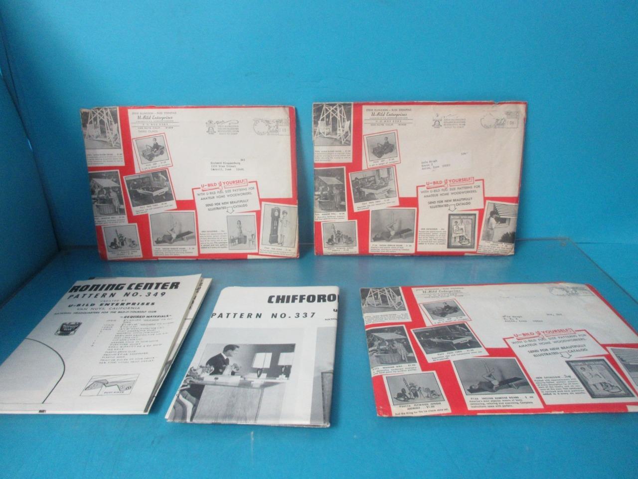 LOT OF 5 VINTAGE U-BILD ENTERPRISES BUILDING PLANS WOODWORK 349 337 390 334 383