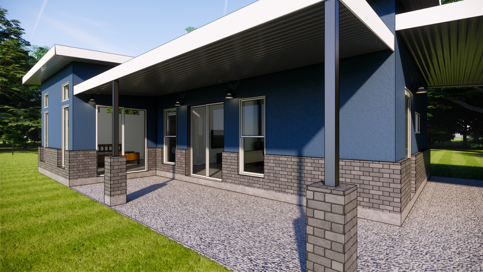 Texas Peach Modern Barndominium: 1 Bedroom / 1. Baths 1,182 SF Design Blueprints