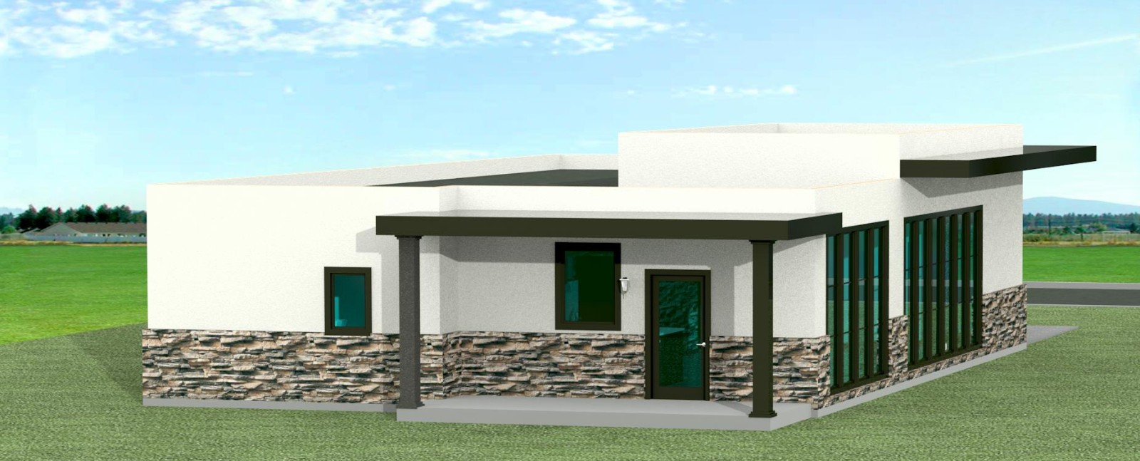 Custom Modern Home Plans – 3 Bed 2 Bathroom 1,670 sqft – $250K (Cost to Build)