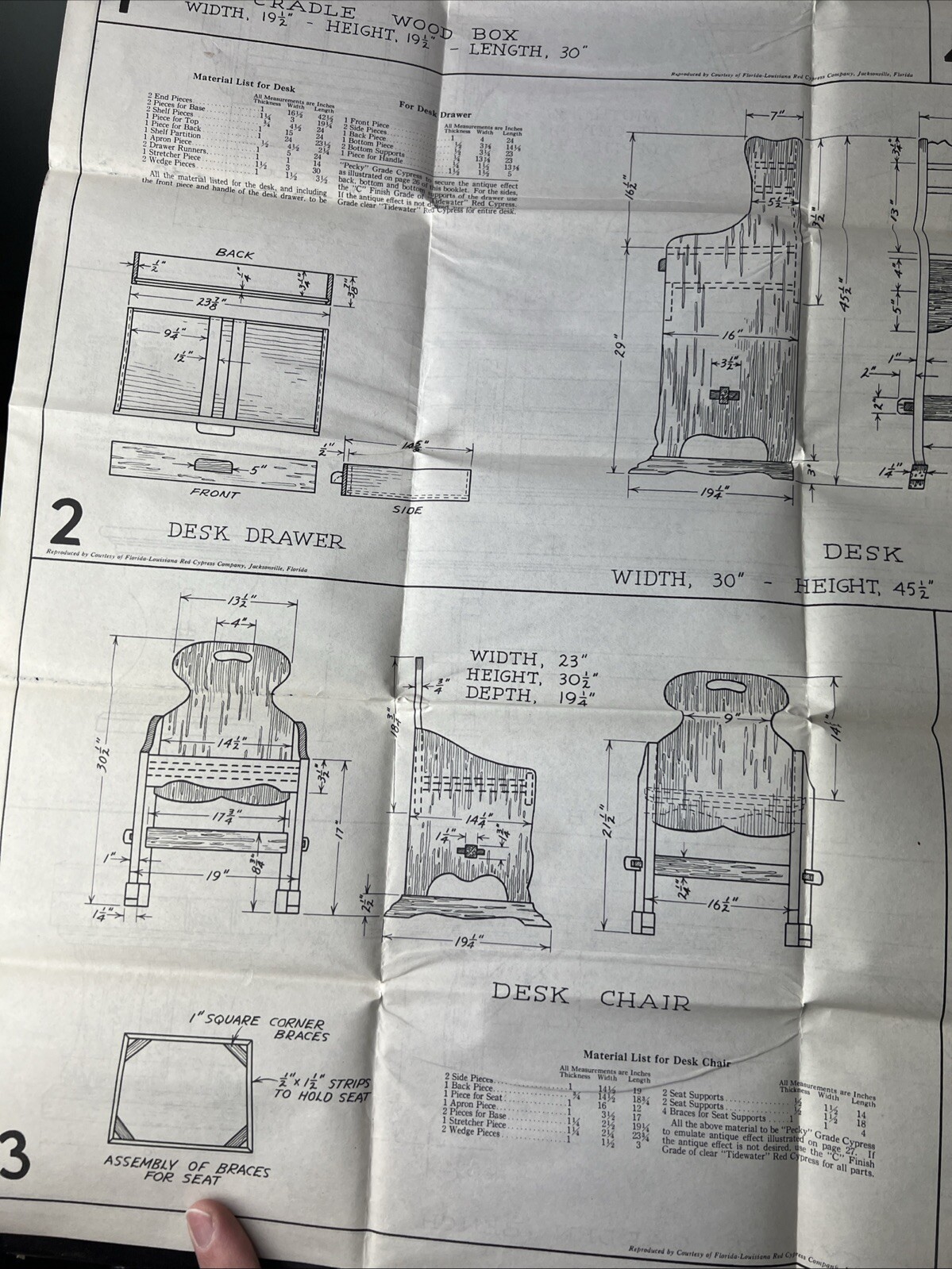 VTG Southern Cypress Furniture Plans Blueprints Desks Chairs Tables