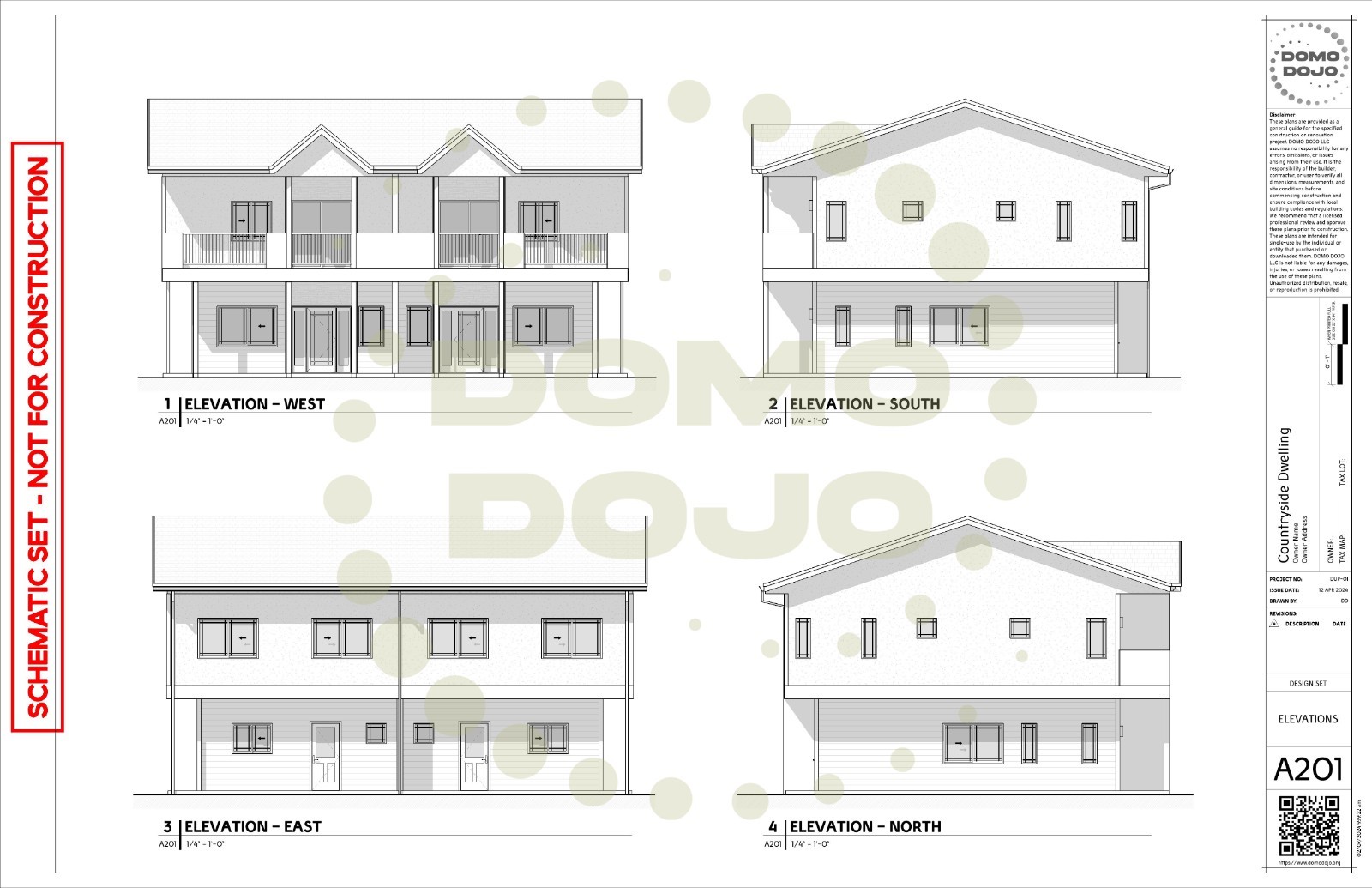 Countryside Dwelling Duplex Plans – PDF Downloadable Blueprint