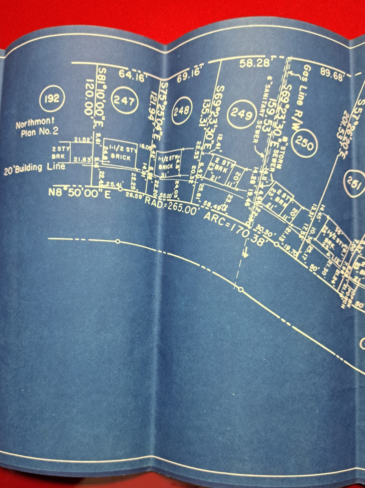 1950 Blueprint Plans for Home Development In Western Pennsylvania
