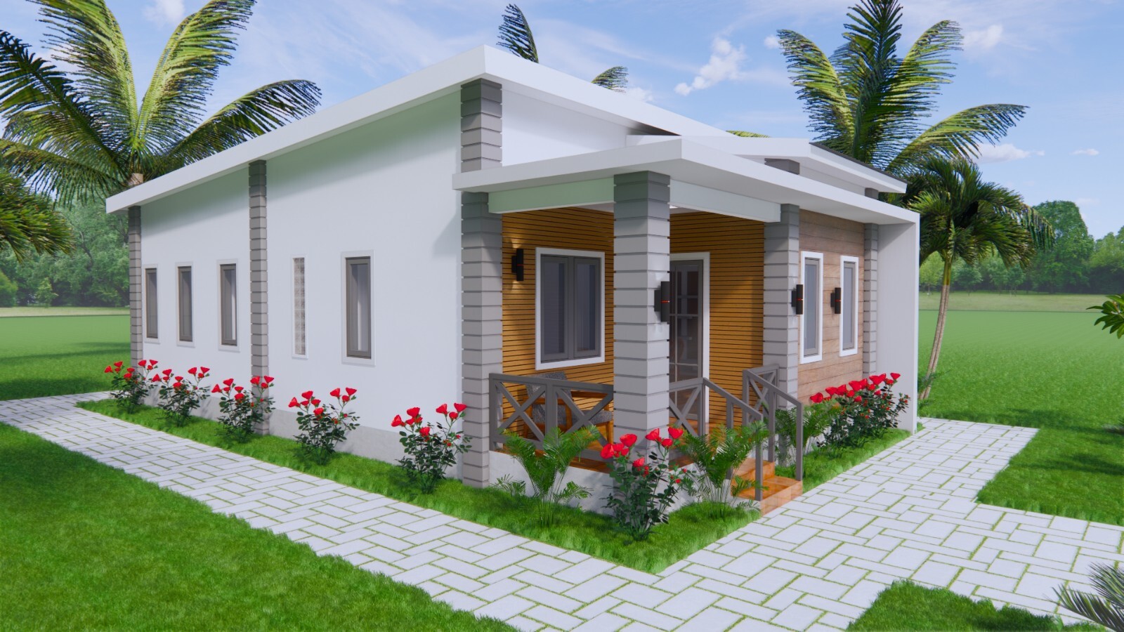 20×36 Feet Small House Design 6×11 Meter 3 Bed 2 Bath Shed Roof (A4 Hard Copy)