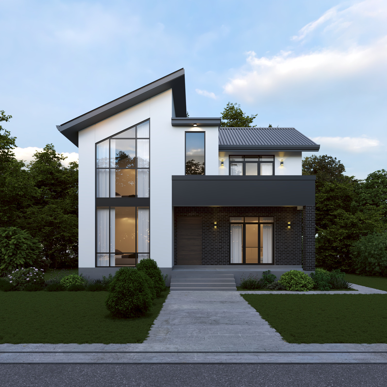 American Style Modern House Plan AutoCAD File & PDF For Blueprint Plans