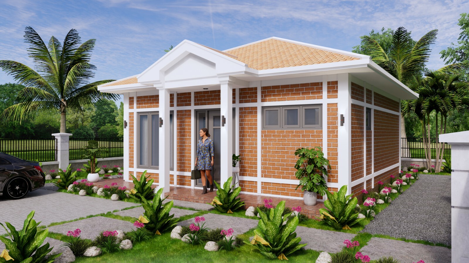 23×26 Feet Tiny House Plans 7×8 Meter 1 Bed 1 Bath Hip Roof PDF (A4 Hard Copy)