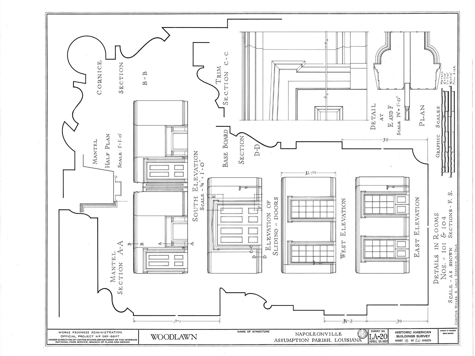 Woodlawn Plantation, LA, architectural plans, traditional southern style home