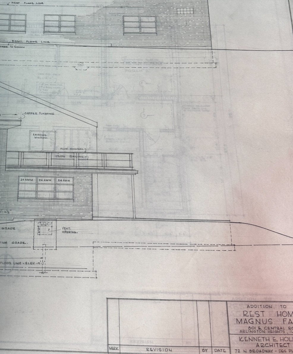 RARE Blueprints of Magnus Farm Historic Farm Rest Home Arlington Heights, IL VTG