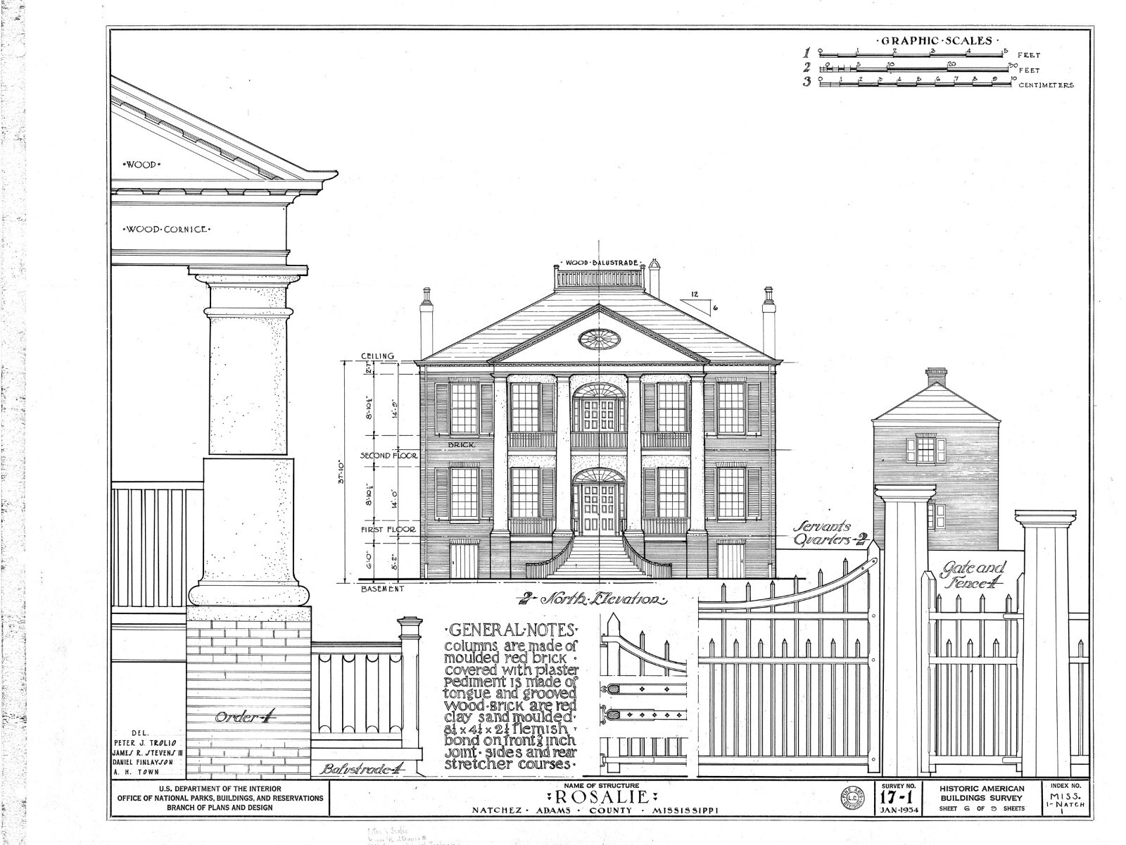 Rosalie, Natchez Southern Style Antebellum Mansion, architectural house plans