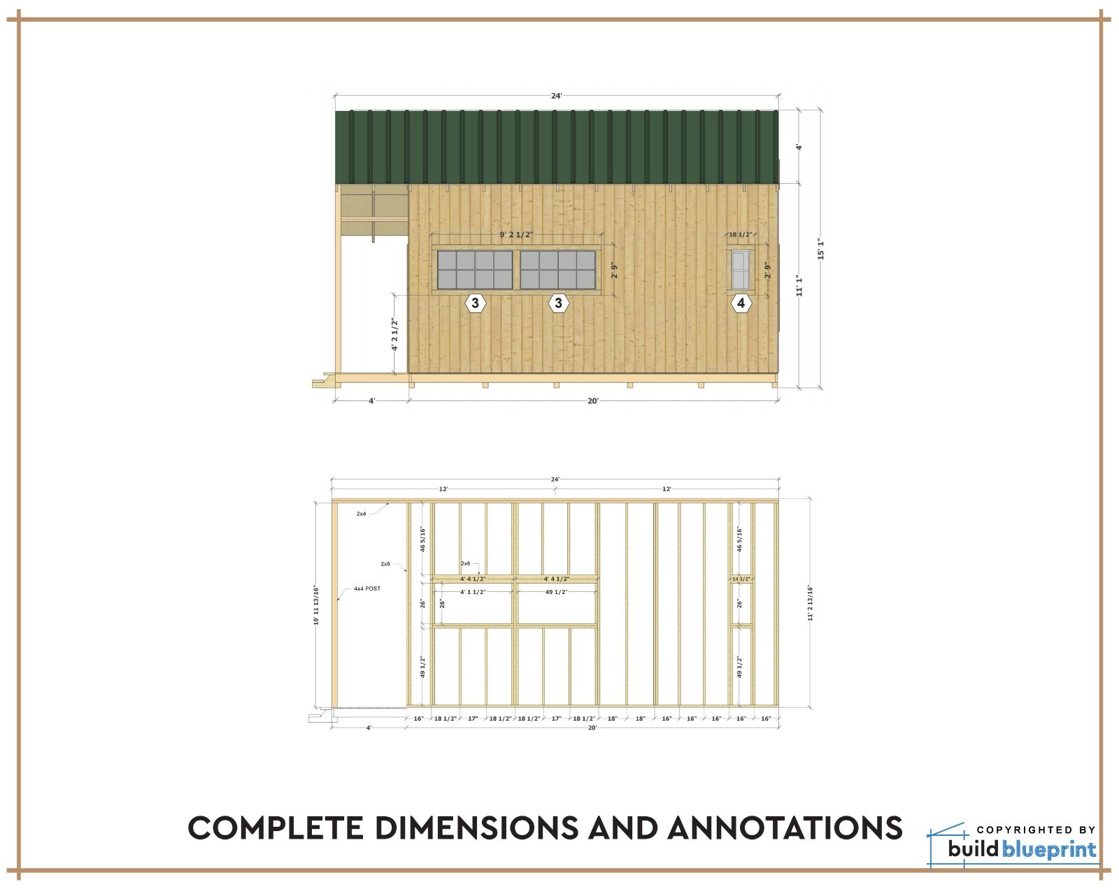 300SF Small Cabin w/ Loft DIY Plans – Tiny House Build Instructions PDF Download