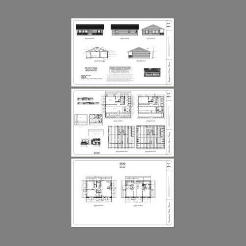 36×24 House — 2 Bedroom 2 Bath — 864 sq ft — PDF Floor Plan — Model 3