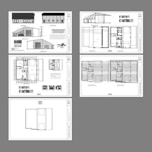 46×48 House – 1 Bedroom 1.5 Bath 1 RV – 1,157 sqft – PDF Floor Plan – Model 3B