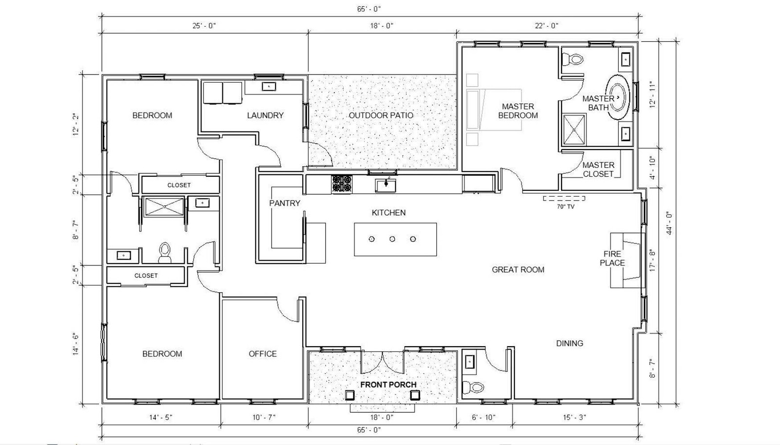 Twin Peaks Modern Farmhouse House Plan Design – 3 Bed 2.5 Bath 2386 sq ft – Draw