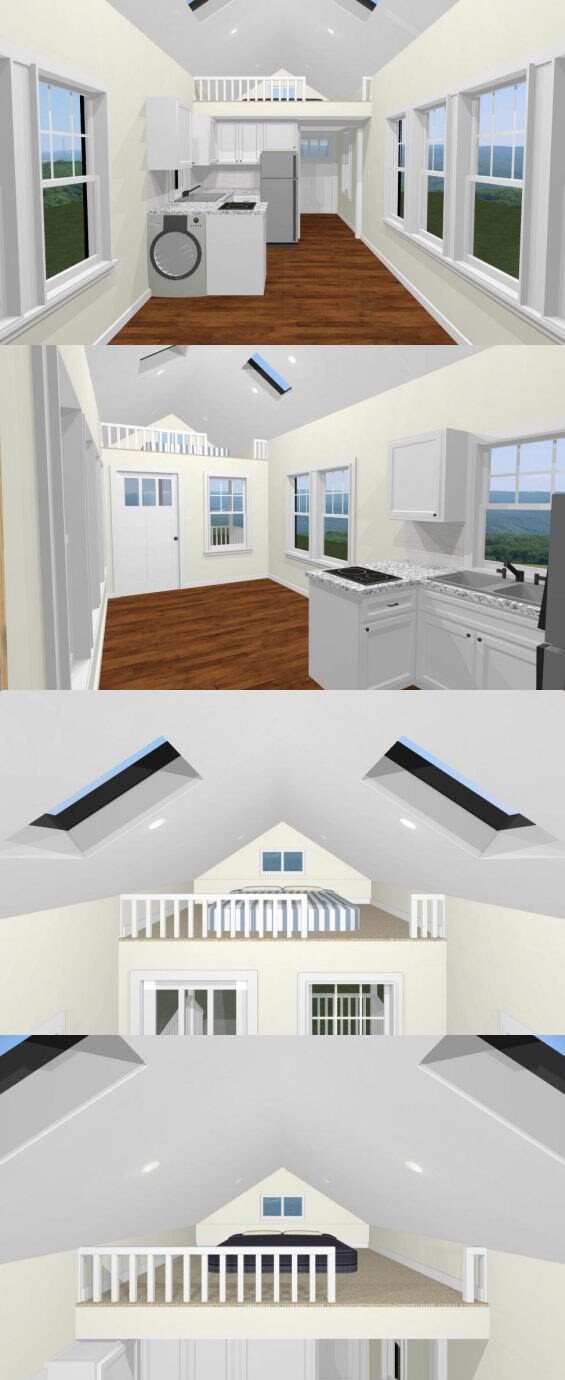 10×28 Tiny House — 466 sq ft — PDF Floor Plan — Model 4A