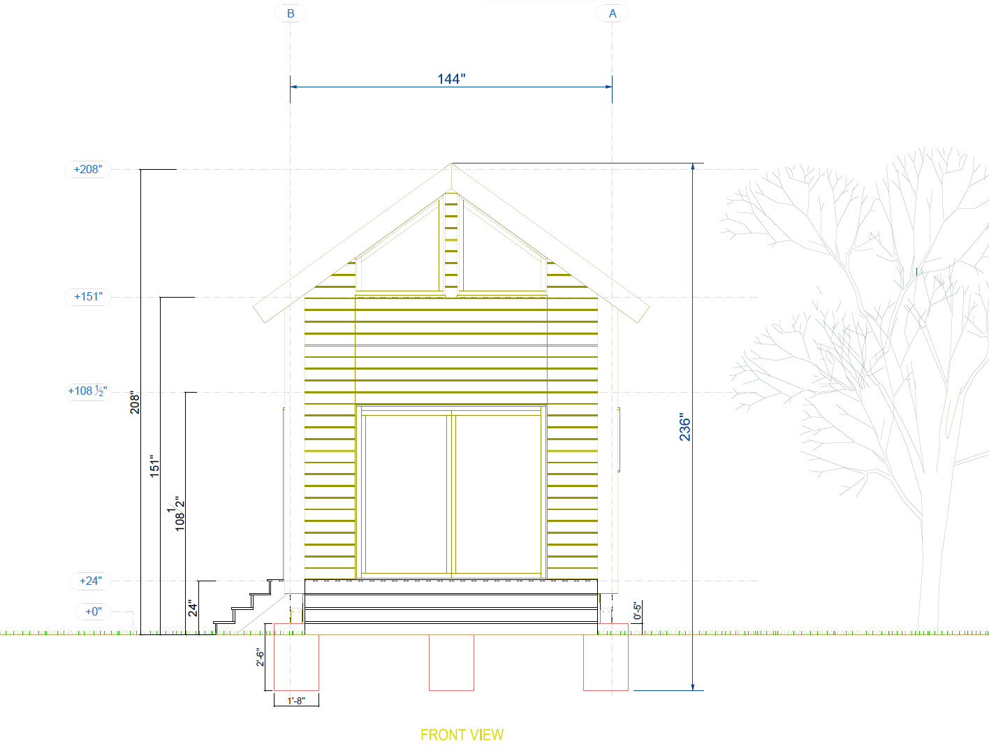 Tiny House Plan, 12×28 House Plans, Modern Cabin House Plans, Hard Copy