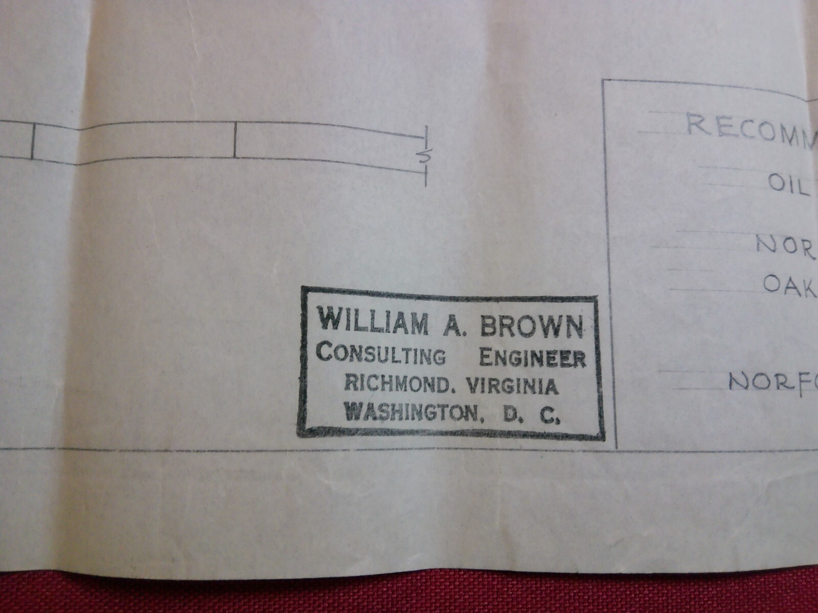 1-page ORIGNAL Architect Drawing – 1950s Norview School Norfolk County, Virginia