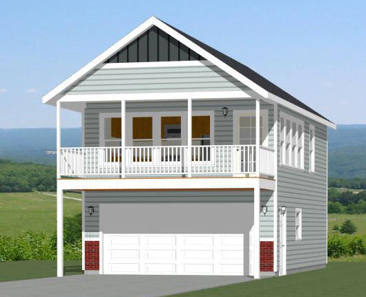 20×32 House — 1 Bedroom — 2 Car Garage — PDF Floor Plan — Model 6V