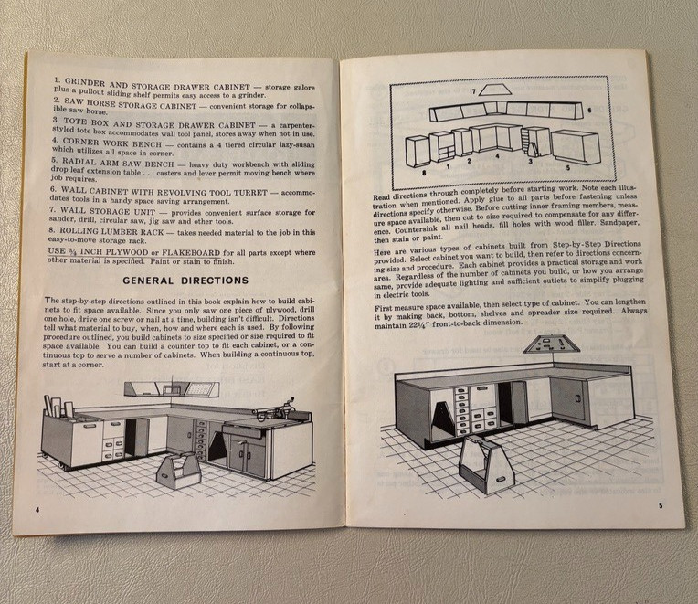 Vintage 1970 How to plan and Build a Home Workshop Booklet by Donald R. Brann