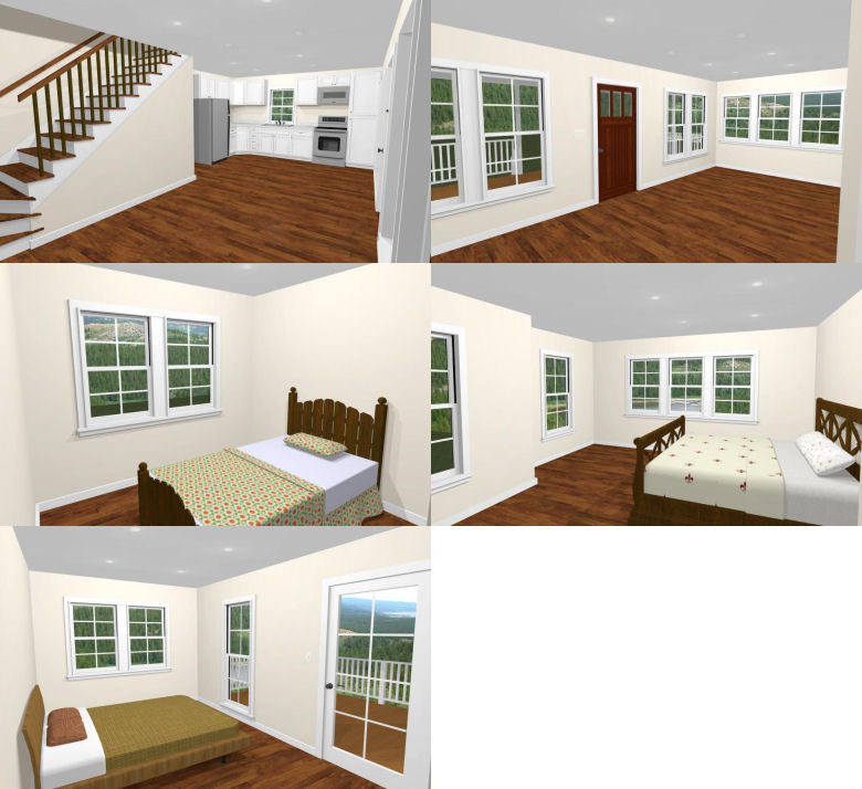 24×24 House — 3 Bedroom 3 Bath — 1,143 sq ft — PDF Floor Plan — Model 2A