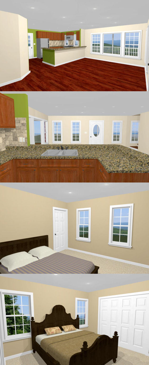 24×24 House — 2 Bedroom 2.5 Bath — PDF FloorPlan — 1,088 sqft — Model 12A
