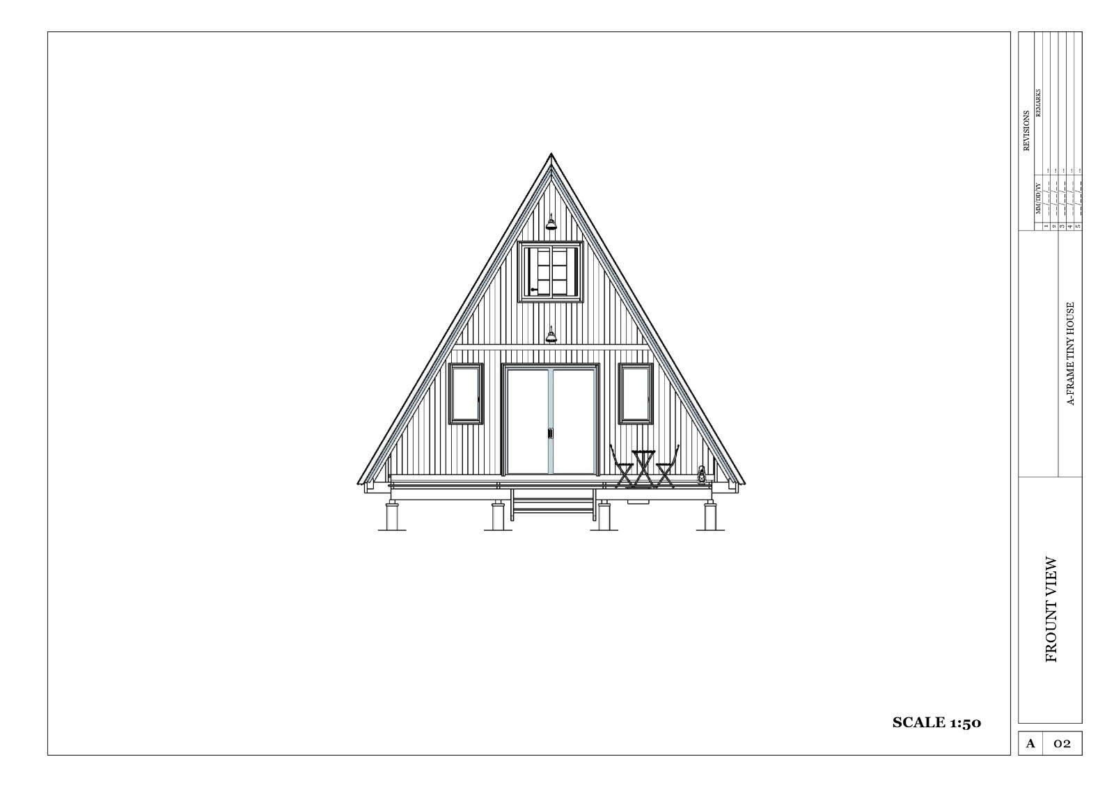36’x20′ A-frame Cabin Plan -3D images Modern Auto CAD File & PDF Blueprint