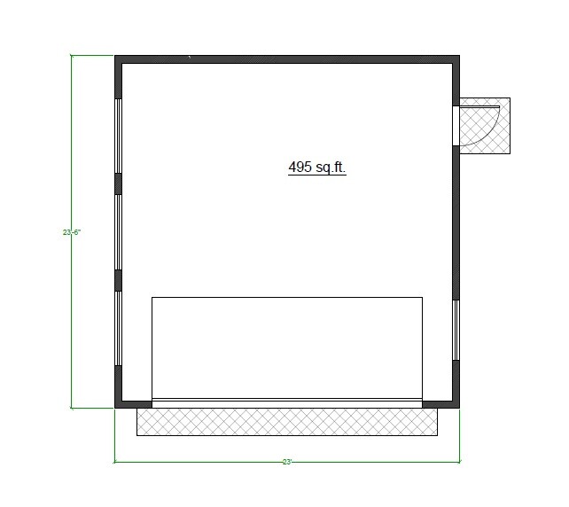 2 Car Modern Garage plan-23′ x 24′ Building Blueprints Package With Loft Storage