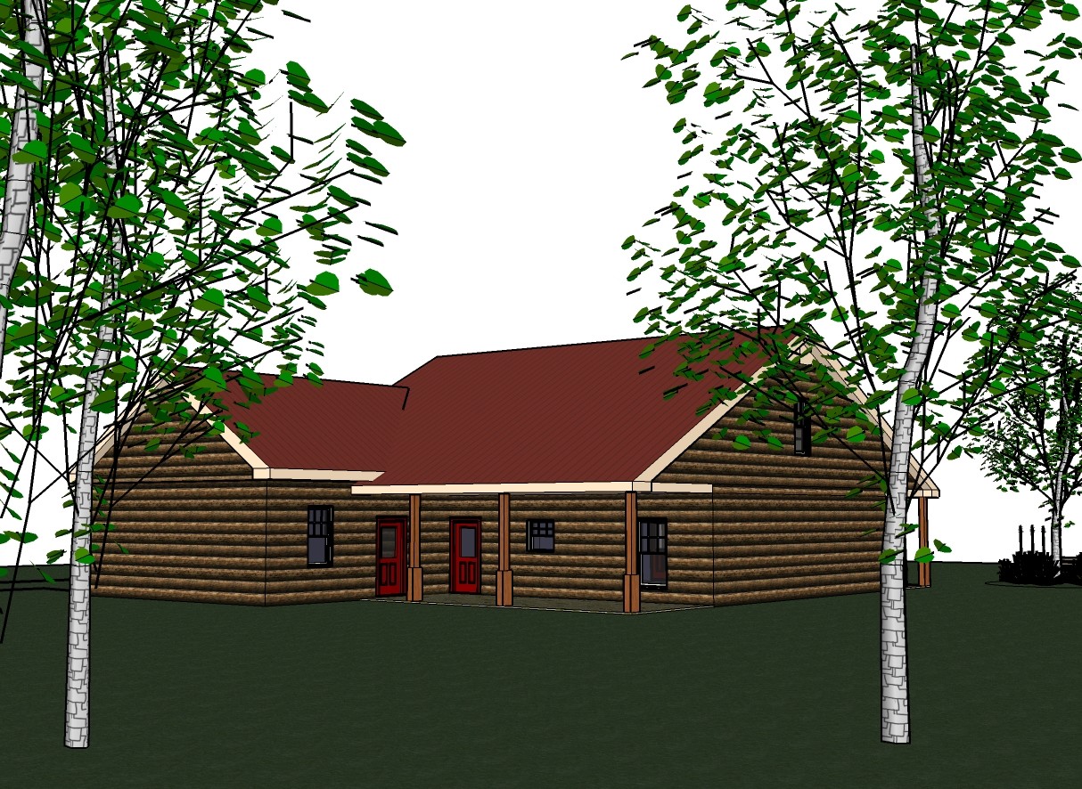 Blanche_1415G-2 Logs, 3 bed / 2 bath , 2 car garage, future upstairs, PDF