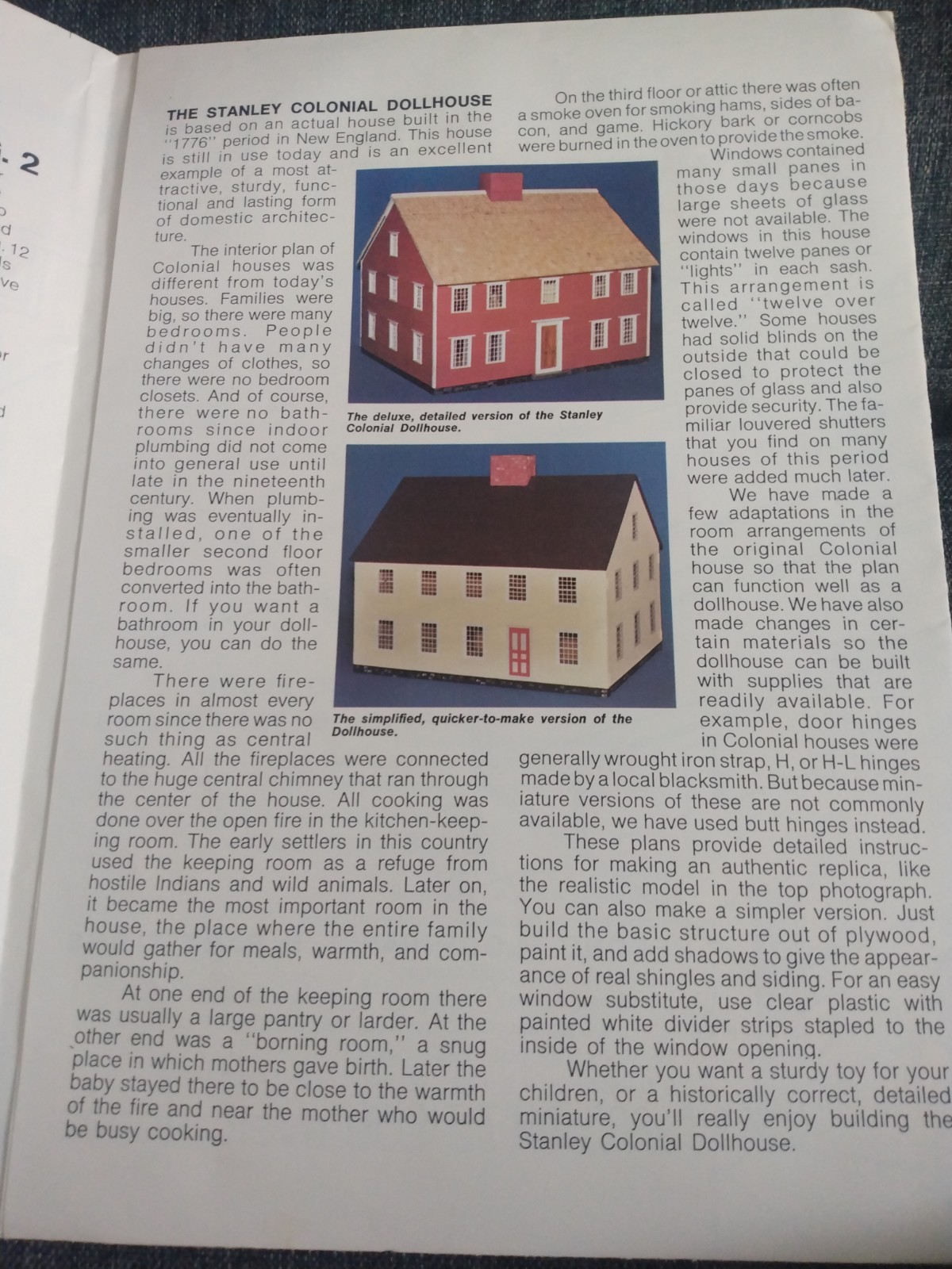 Vintage 1978 Colonial Dollar House Layout Plans By Stanley, “As See On TV”