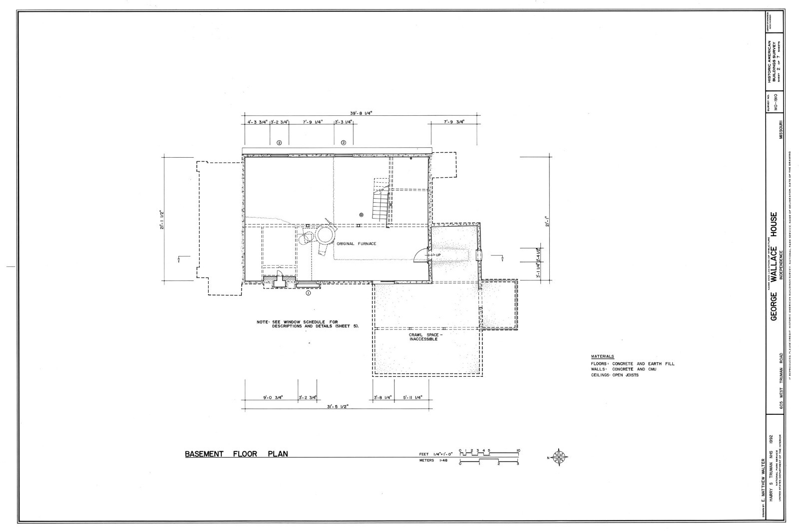 Brick Bungalow, Small Home Design, 2 bedrooms, printed architectural plans
