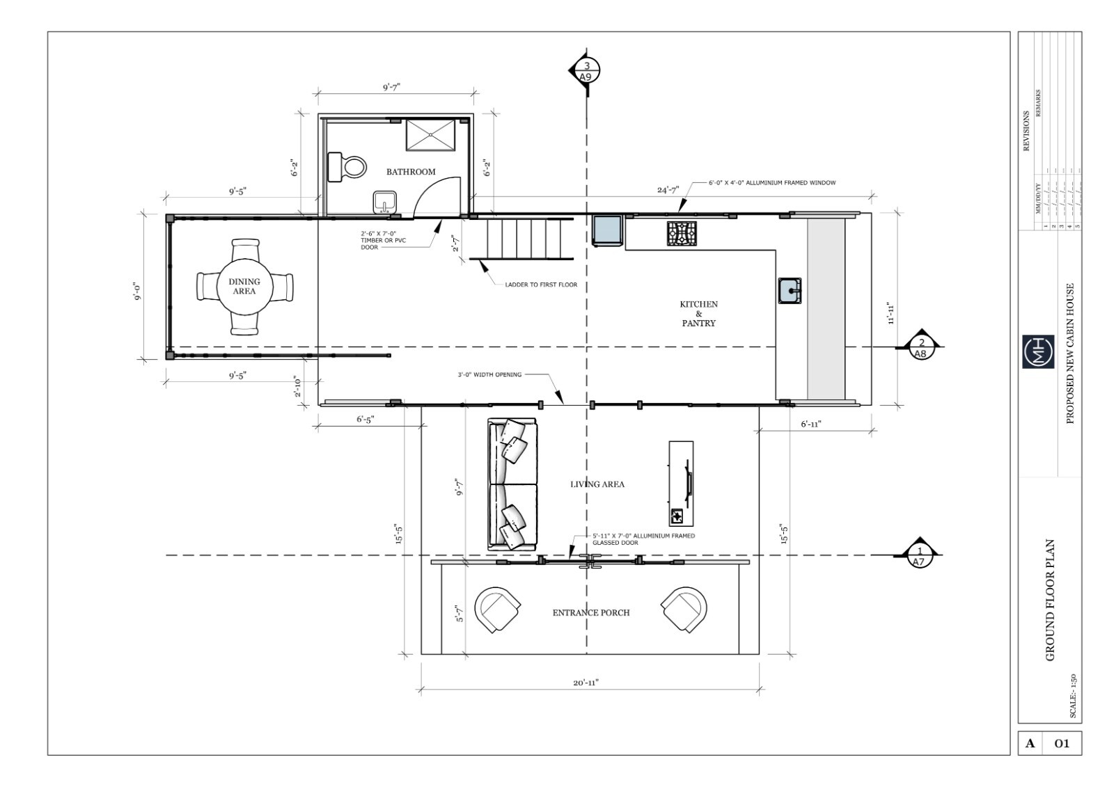 A-Frame Cabin House Plan 3D images DWG CAD File And PDF For Blueprint Plans