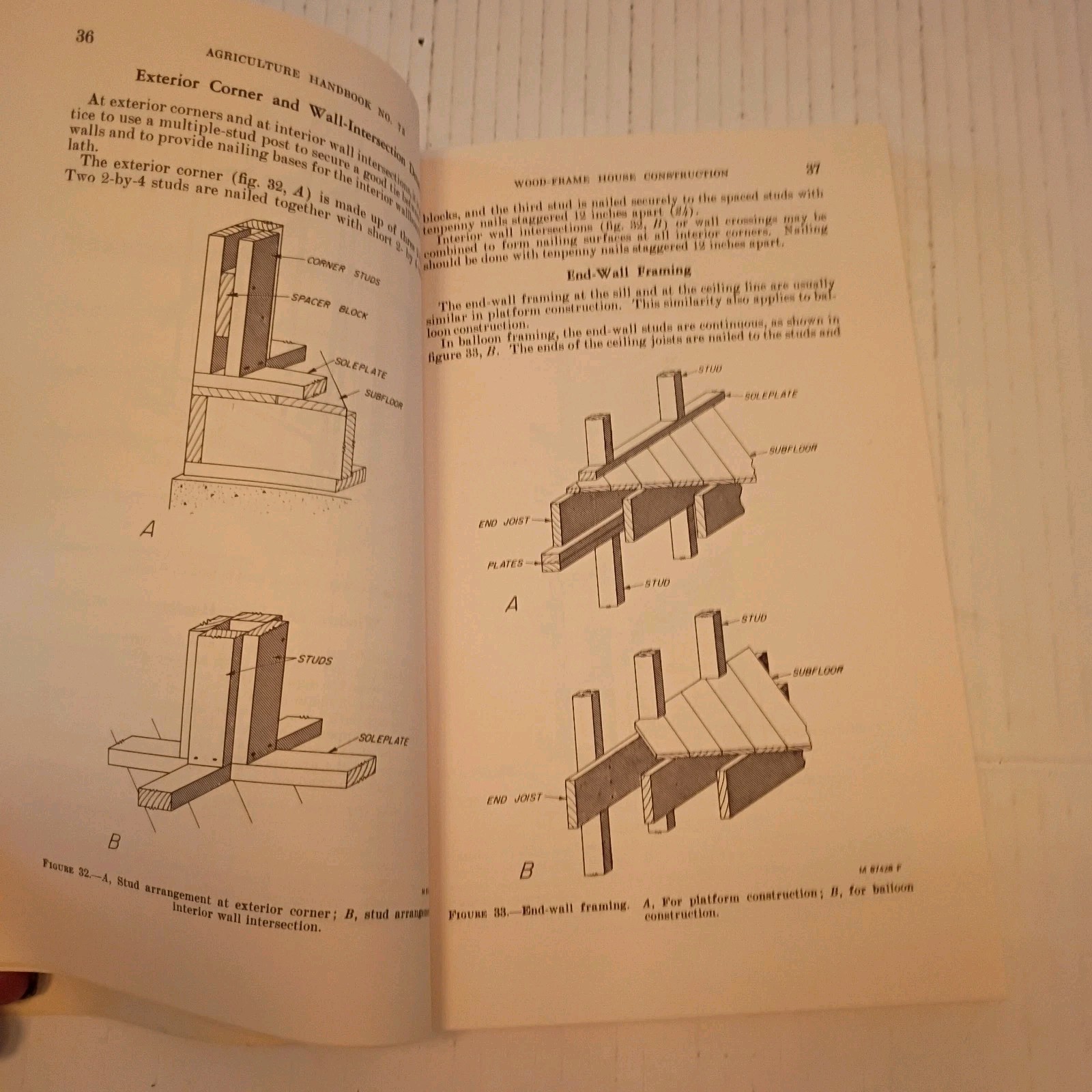 Wood-Frame House Construction by L. O. Anderson and O. C. Heyer 1955 Softcover